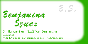 benjamina szucs business card